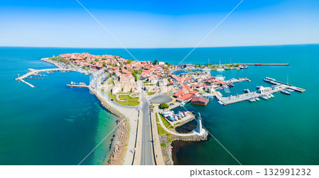 Nesebar or Nessebar aerial panoramic view, Bulgaria 132991232