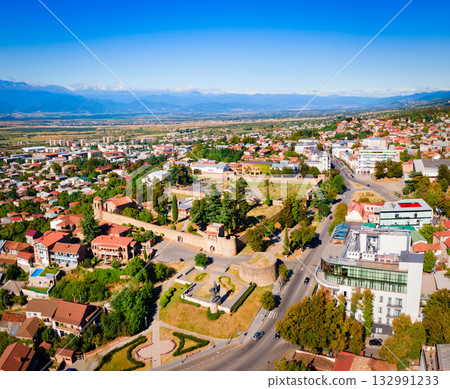Batonis Tsikhe Fortress aerial view, Telavi 132991233