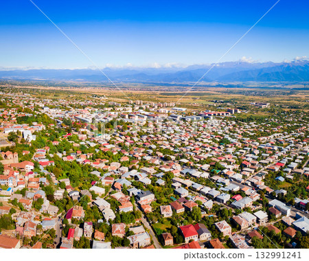 Telavi old town aerial panoramic view 132991241