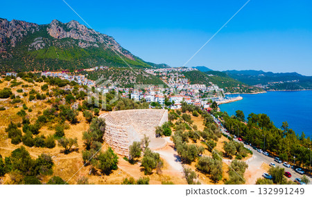 Ancient Antiphellos theatre at Kas town, Turkey 132991249