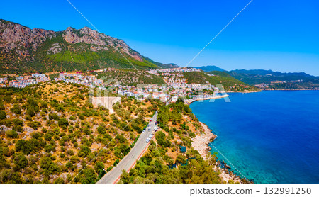 Kas city aerial panoramic view in Turkey 132991250