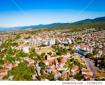 Telavi old town aerial panoramic view 132991251