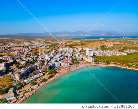 Didim city beach aerial panoramic view in Turkey 132991263