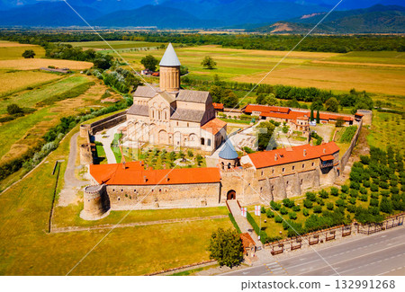 Alaverdi Monastery aerial panoramic view in Kakheti, Georgia Alaverdi Monastery aerial panoramic view in Kakheti, Georgia 132991268