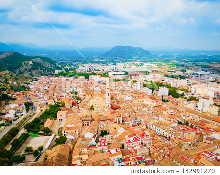 Xativa city aerial panoramic view, Spaint 132991270