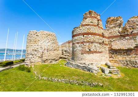 Western fortress wall in Nessebar city, Bulgaria Western fortress wall in Nessebar city, Bulgaria 132991301