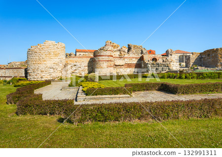 Western fortress wall in Nessebar city, Bulgaria Western fortress wall in Nessebar city, Bulgaria 132991311