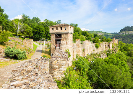 Tsarevets Fortress ruins in Veliko Tarnovo city, Bulgaria 132991321