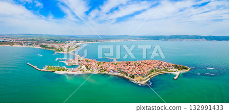 Nesebar or Nessebar aerial panoramic view, Bulgaria Nesebar or Nessebar aerial panoramic view, Bulgaria 132991433