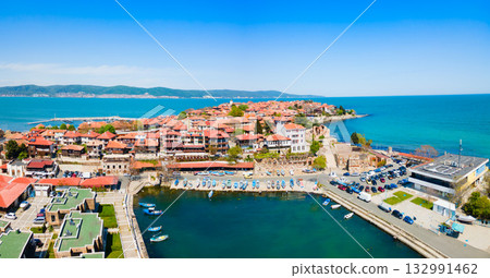 Nesebar or Nessebar port aerial panoramic view, Bulgaria Nesebar or Nessebar port aerial panoramic view, Bulgaria 132991462