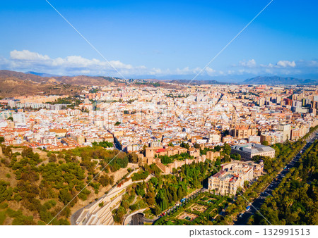 Malaga city aerial panoramic view in Andalusia, Spain 132991513