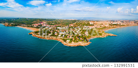 Tarragona city aerial panoramic view in Spain 132991531