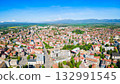 Kazanlak city centre aerial panoramic view in Bulgaria 132991545