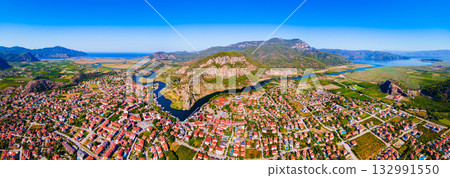 Dalyan aerial panoramic view in Mugla Province, Turkey 132991550