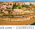 Tarragona Amphitheatre aerial panoramic view, Spain 132991551