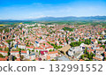 Kazanlak city centre aerial panoramic view in Bulgaria 132991552