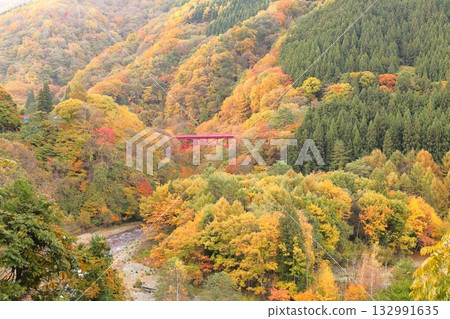 信州松川溪谷高井橋 132991635