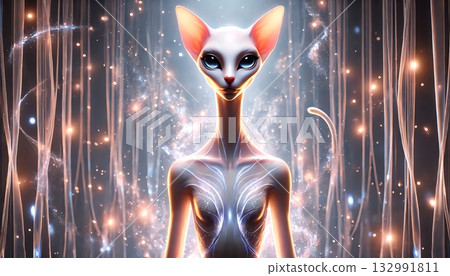 一種奇妙的貓科動物狀太空生命體 132991811
