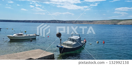 Moored Fishing Boat Moored Fishing Boat 132992138