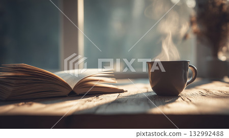 咖啡杯和書 132992488