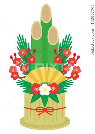 Kadomatsu New Year illustration material Kadomatsu New Year illustration material 132992703