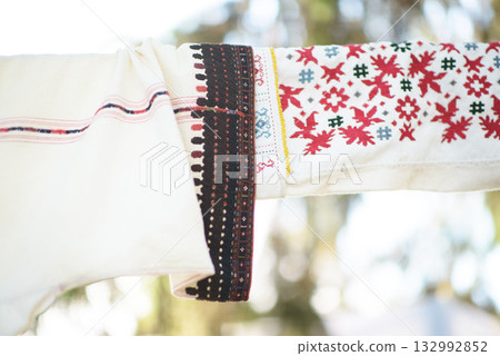 Traditional Bulgarian Embroidered Folk Sleeve 132992852