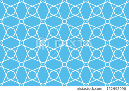 The geometric pattern with lines. Seamless vector background. White and blue texture. Graphic modern pattern. Simple lattice graphic design 132992996