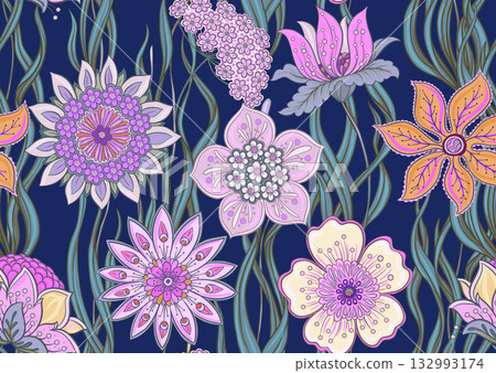Ornate floral seamless pattern Ornate floral seamless pattern 132993174