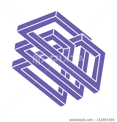 Impossible shapes. Sacred geometry. Optical illusion. Abstract eternal geometric objects. Optical art. Impossible geometry symbol on a white background. Line art. Escher style. Impossible shapes. Sacred geometry. Optical illusion. Abstract eternal geometric objects. Optical art. Impossible geometry symbol on a white background. Line art. Escher style. 132993589