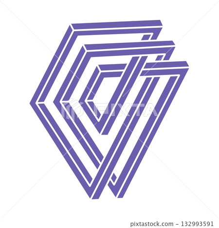 Optical illusion logo. Impossible shapes vector. Optical art objects. Geometric figures. Escher paradox. Optical illusion logo. Impossible shapes vector. Optical art objects. Geometric figures. Escher paradox. 132993591