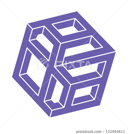 Optical illusion. Impossible shapes vector. Optical art object. Geometric figures. Escher paradox. 132993611