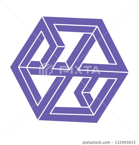 Impossible optical illusion shapes. Logo. Optical art objects. Impossible figures. Line art. Unreal geometric objects. Impossible optical illusion shapes. Logo. Optical art objects. Impossible figures. Line art. Unreal geometric objects. 132993615