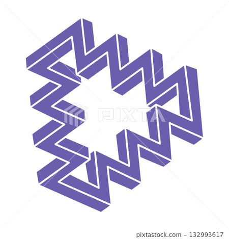 Impossible shapes, optical illusion logo, vector. Optical art objects. Geometric figures. Impossible shapes, optical illusion logo, vector. Optical art objects. Geometric figures. 132993617