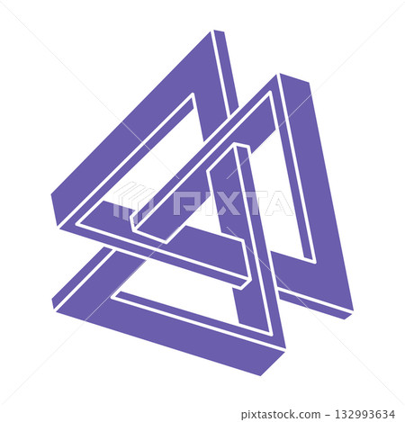 Optical illusion logo. Impossible shapes. Sacred geometry figures. Abstract eternal geometric objects. Impossible endless outline shapes. Optical art. Impossible geometry shape on a white background. Optical illusion logo. Impossible shapes. Sacred geometry figures. Abstract eternal geometric objects. Impossible endless outline shapes. Optical art. Impossible geometry shape on a white background. 132993634