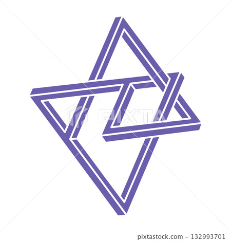 Optical illusion logo. Impossible shapes. Sacred geometry figures. Abstract eternal geometric objects. Impossible endless outline shapes. Optical art. Impossible geometry shape on a white background. Optical illusion logo. Impossible shapes. Sacred geometry figures. Abstract eternal geometric objects. Impossible endless outline shapes. Optical art. Impossible geometry shape on a white background. 132993701