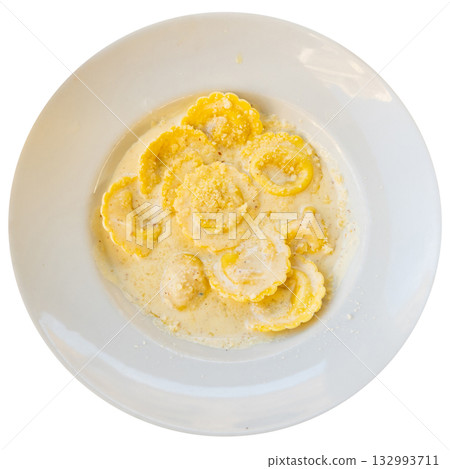 Italian ravioli pasta served with cheese Italian ravioli pasta served with cheese 132993711