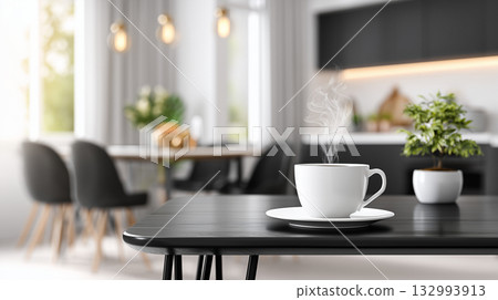Modern space and coffee cup Modern space and coffee cup 132993913