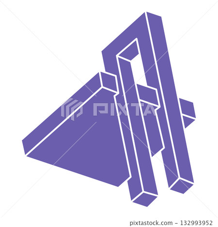 Impossible shapes, optical illusion logo, vector. Optical art objects. Geometric figure. 132993952