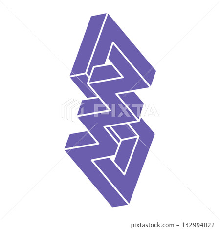 Impossible optical illusion shapes. Logo. Optical art object. Impossible figure. Line art. Unreal geometric objects. 132994022