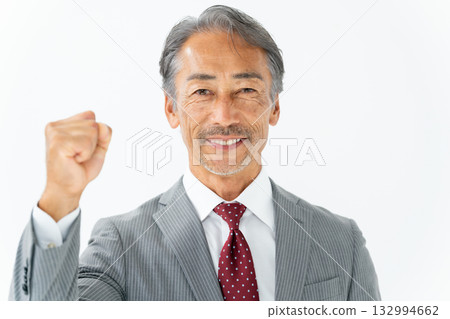 Business senior man fist pump Business senior man fist pump 132994662