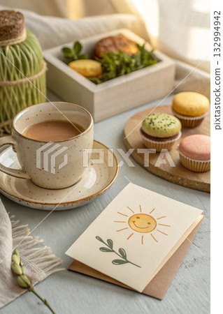 cup of tea and cookies 132994942