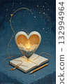 book and heart on the book 132994964