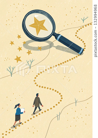 businessman looking through magnifying glass 132994968