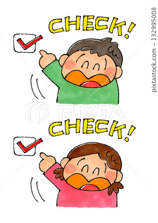 Boys and girls checking 132995008