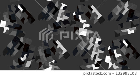 Modern 3D geometric seamless pattern with abstract black, white, and gray shapes. Perfect for fabric, wallpaper, and digital design. Modern 3D geometric seamless pattern with abstract black, white, and gray shapes. Perfect for fabric, wallpaper, and digital design. 132995108