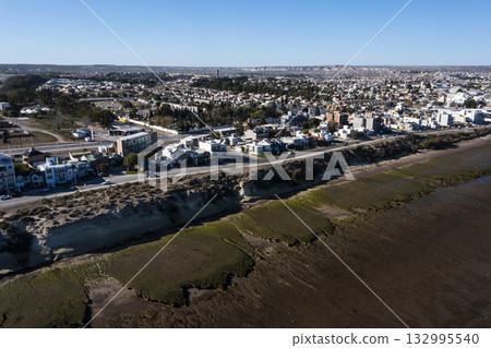 Puerto Madryn City, entrance portal to the Peninsula Valdes natural reserve, World Heritage Site, Patagonia, Argentina. Puerto Madryn City, entrance portal to the Peninsula Valdes natural reserve, World Heritage Site, Patagonia, Argentina. 132995540