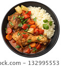 chicken leg stew with tomatoes 132995553