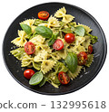 pasta salad with tomatoes and basil 132995618