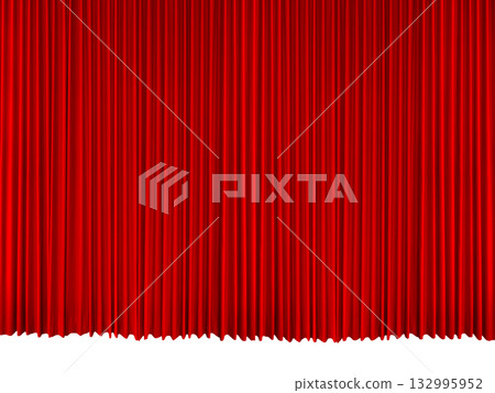 Red curtains, theater curtains on a white background. 132995952