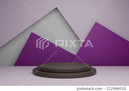 The black object is a podium standing still in a geometric background 132996028
